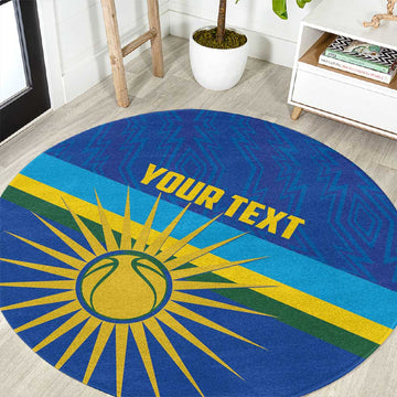 Afro Basketball Custom Rwanda Round Carpet Go Champions Imigongo Folk Pattern LT14