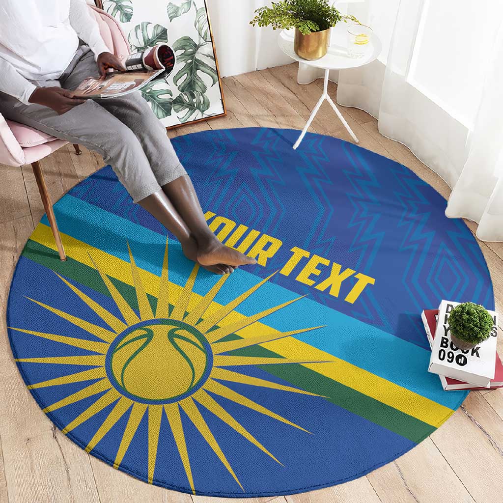 Afro Basketball Custom Rwanda Round Carpet Go Champions Imigongo Folk Pattern LT14