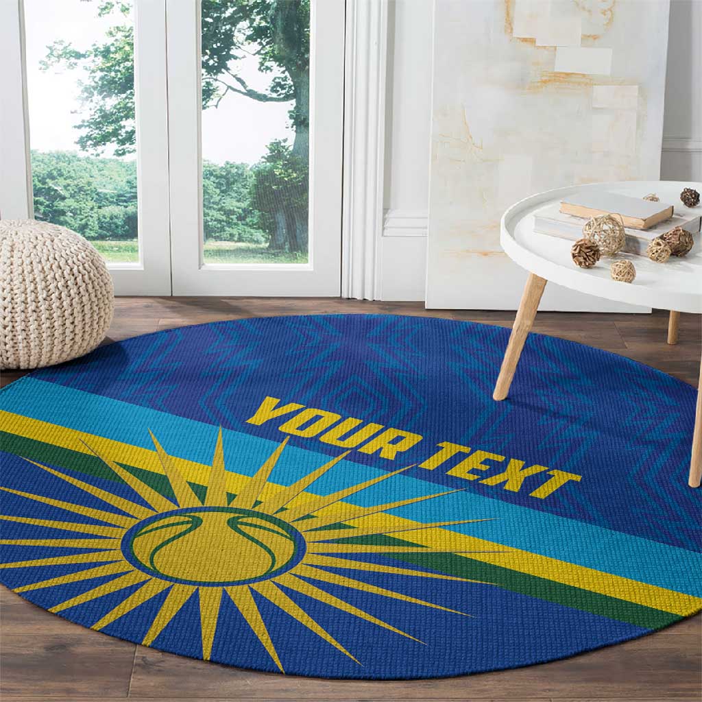 Afro Basketball Custom Rwanda Round Carpet Go Champions Imigongo Folk Pattern LT14