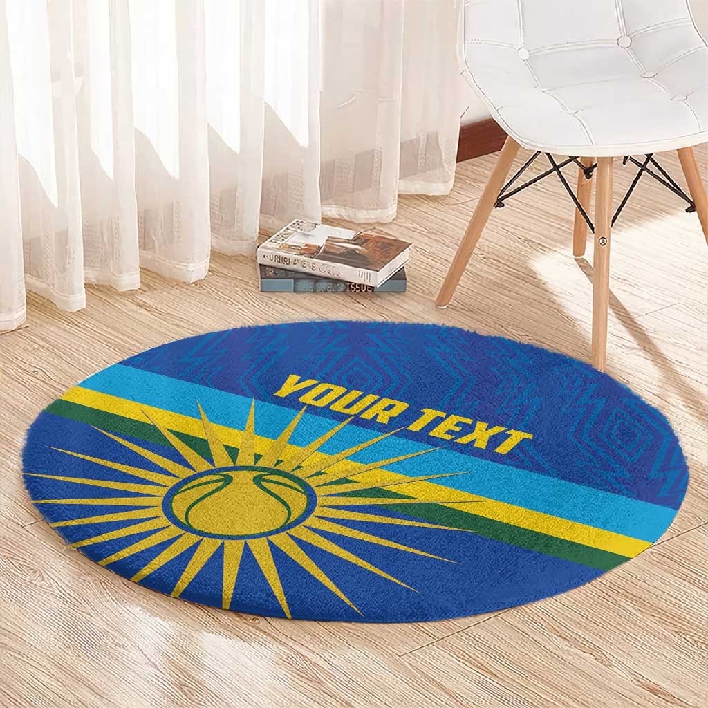 Afro Basketball Custom Rwanda Round Carpet Go Champions Imigongo Folk Pattern LT14