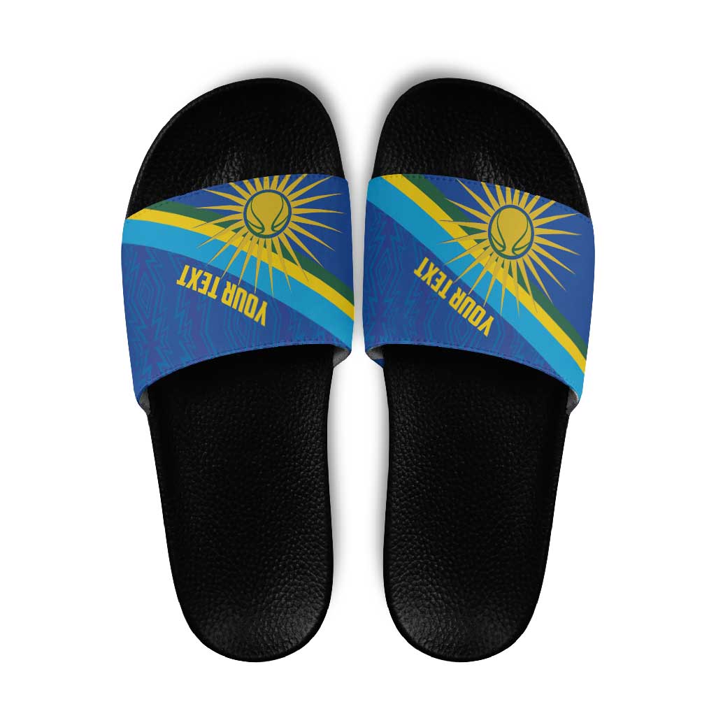 Rwanda Basketball Custom Slide Sandals Go Champions Imigongo Folk Pattern LT14