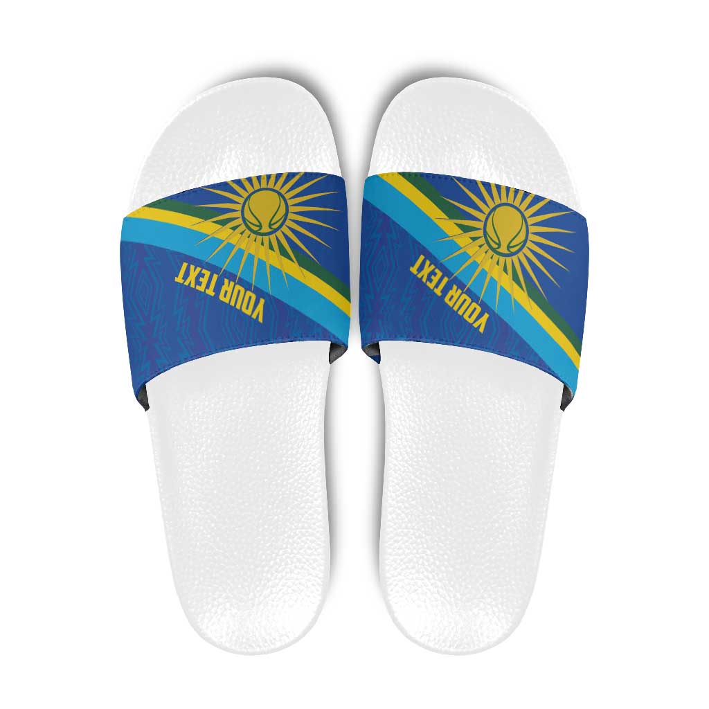Rwanda Basketball Custom Slide Sandals Go Champions Imigongo Folk Pattern LT14