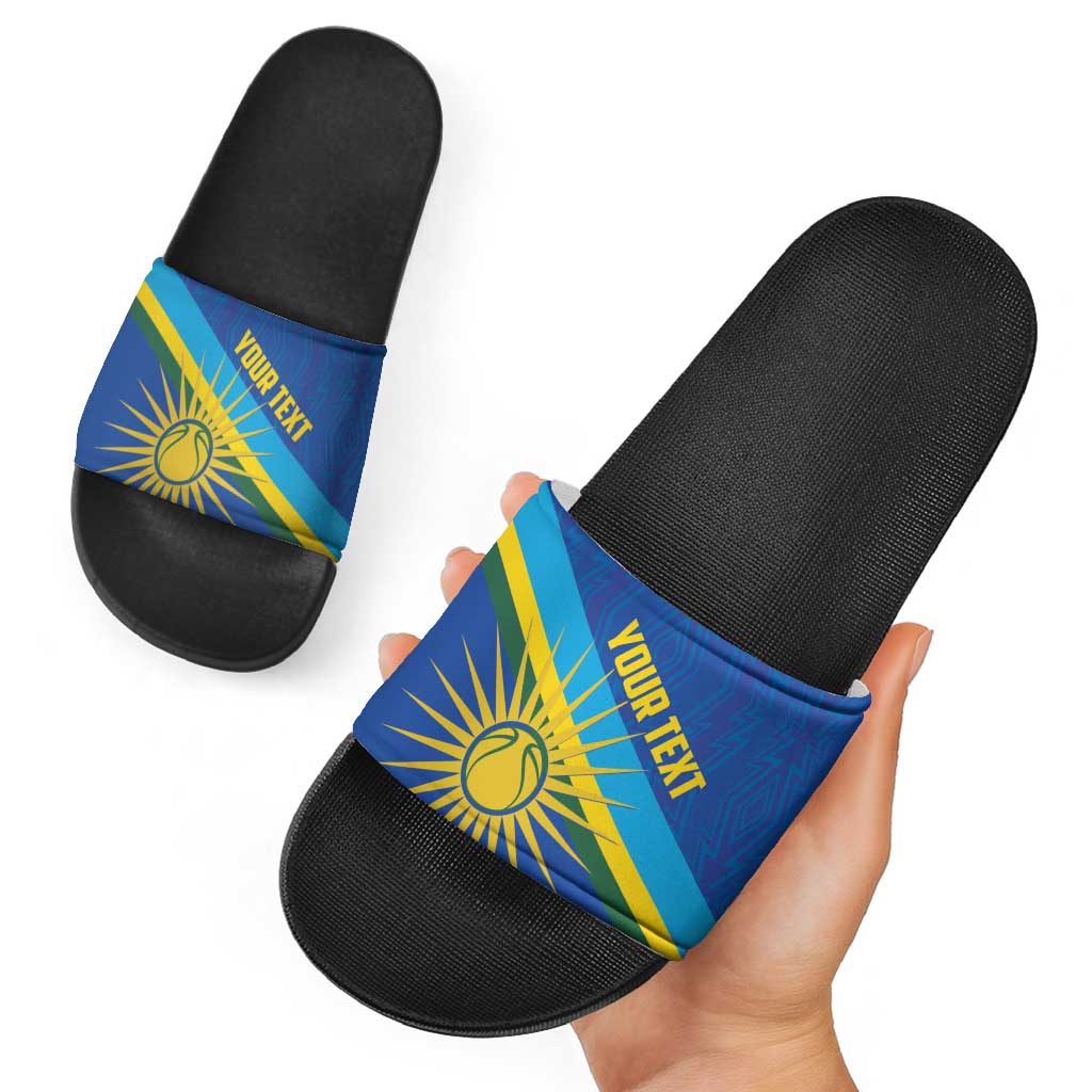 Rwanda Basketball Custom Slide Sandals Go Champions Imigongo Folk Pattern LT14
