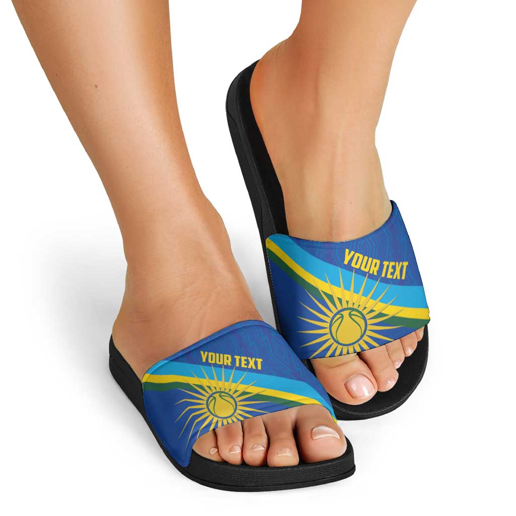 Rwanda Basketball Custom Slide Sandals Go Champions Imigongo Folk Pattern LT14