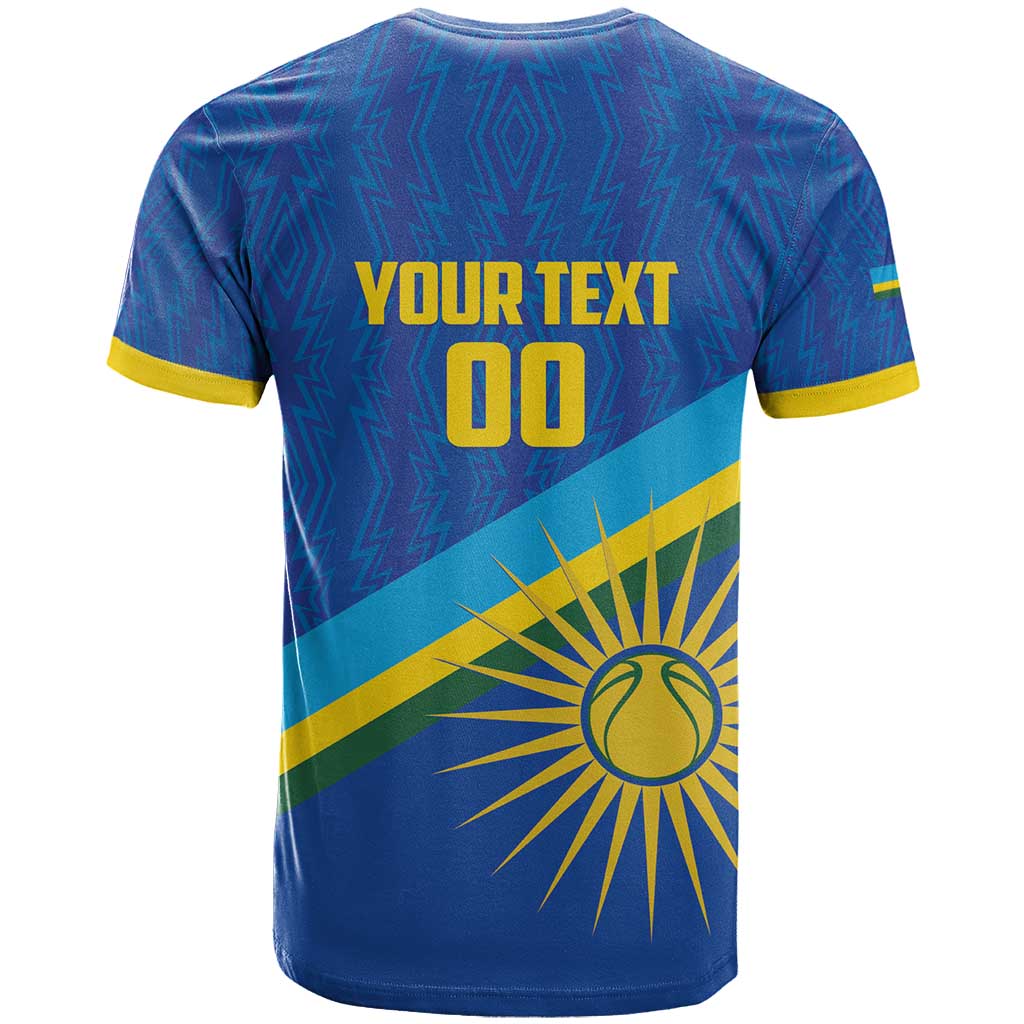 Afro Basketball Custom Rwanda T shirt Go Champions Imigongo Folk Pattern LT14