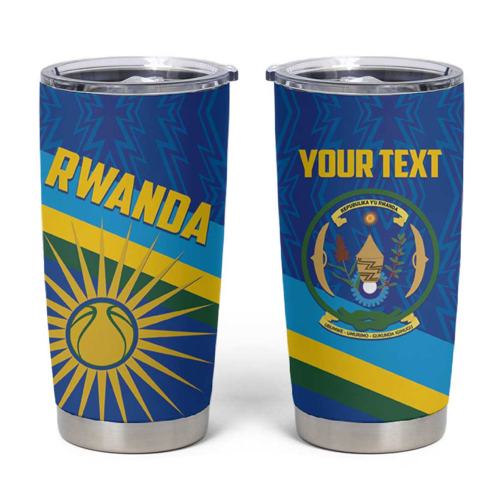 Afro Basketball Custom Rwanda Tumbler Cup Go Champions Imigongo Folk Pattern LT14