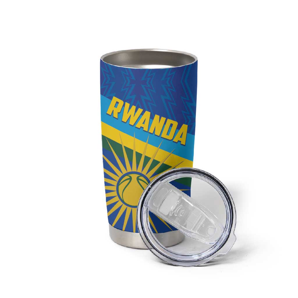 Afro Basketball Custom Rwanda Tumbler Cup Go Champions Imigongo Folk Pattern LT14