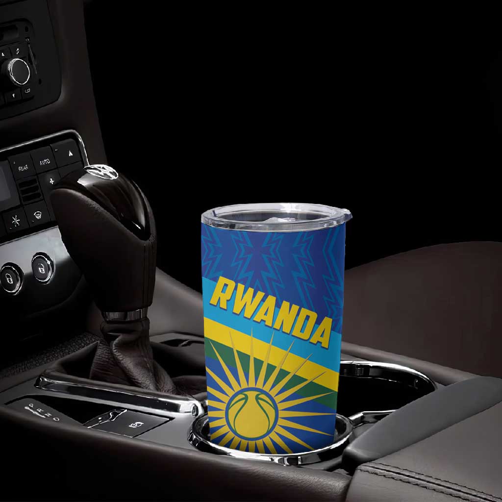 Afro Basketball Custom Rwanda Tumbler Cup Go Champions Imigongo Folk Pattern LT14