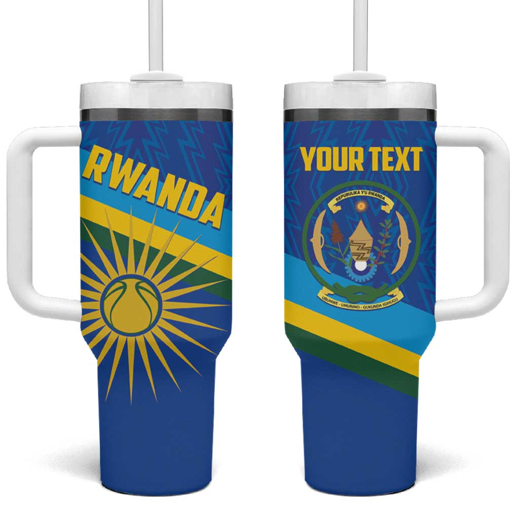 Afro Basketball Custom Rwanda Tumbler With Handle Go Champions Imigongo Folk Pattern LT14