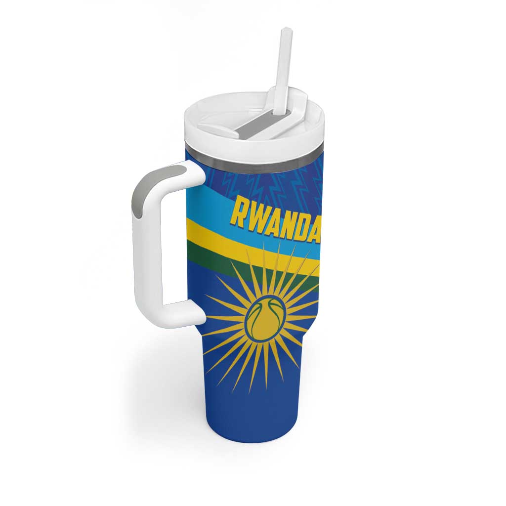 Afro Basketball Custom Rwanda Tumbler With Handle Go Champions Imigongo Folk Pattern LT14