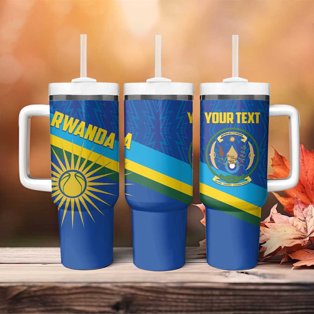Afro Basketball Custom Rwanda Tumbler With Handle Go Champions Imigongo Folk Pattern LT14