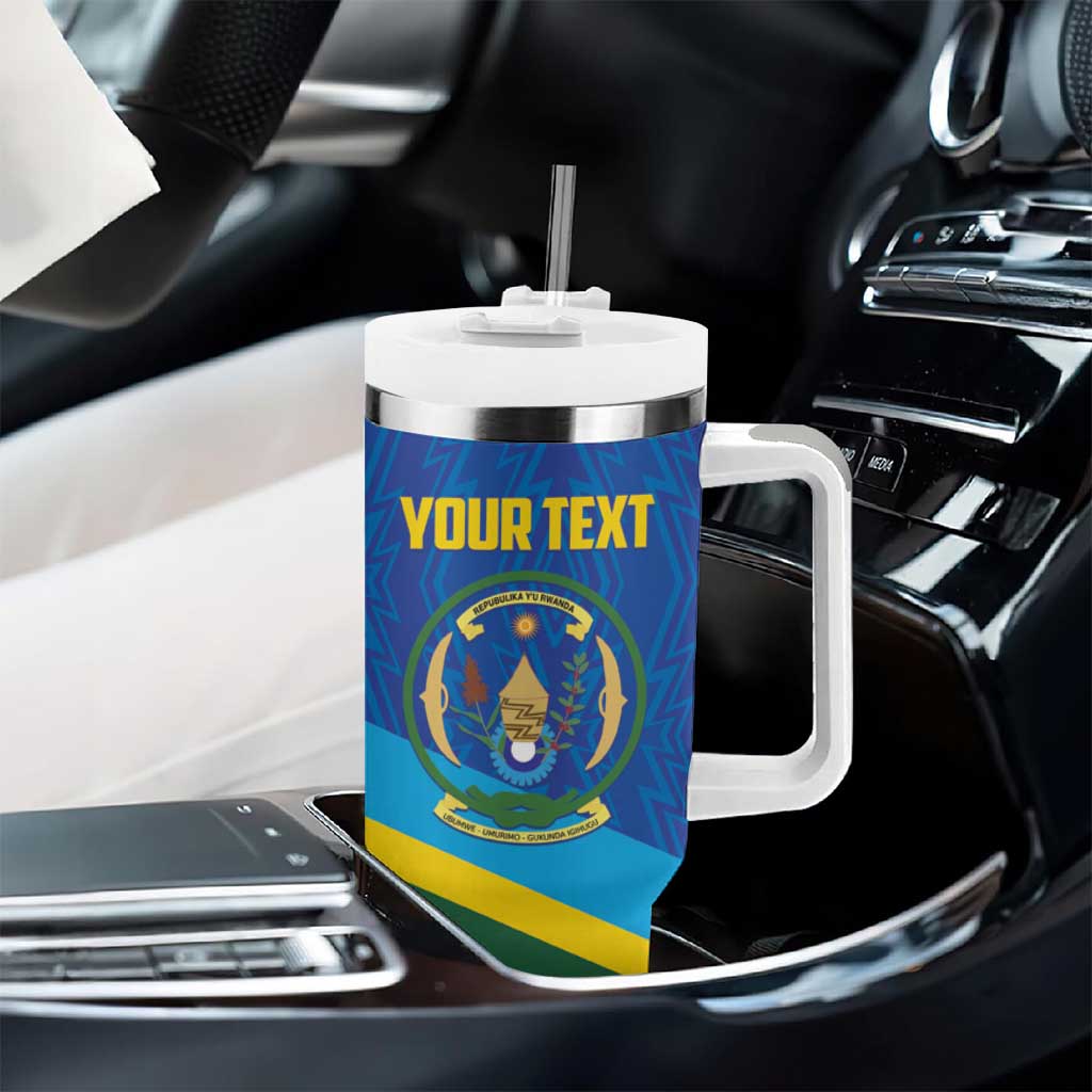 Afro Basketball Custom Rwanda Tumbler With Handle Go Champions Imigongo Folk Pattern LT14