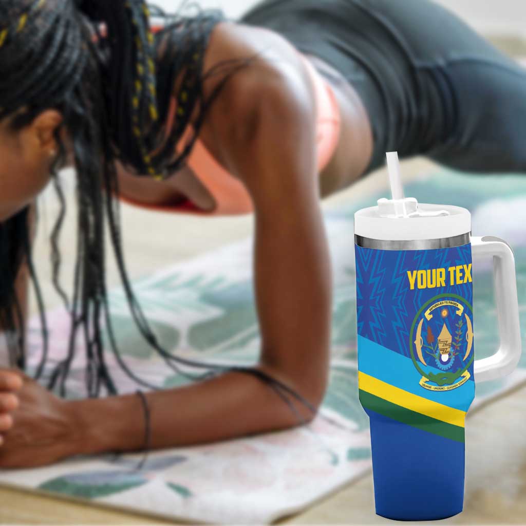 Afro Basketball Custom Rwanda Tumbler With Handle Go Champions Imigongo Folk Pattern LT14