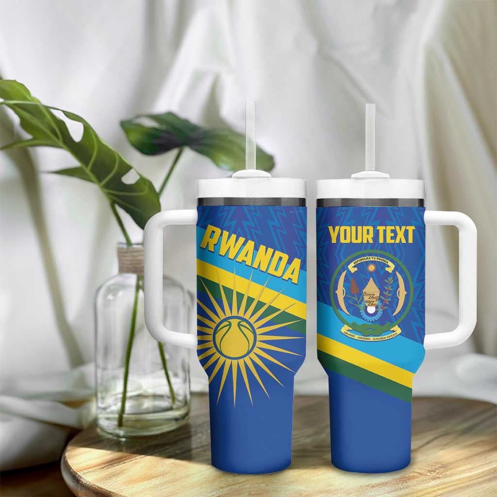 Afro Basketball Custom Rwanda Tumbler With Handle Go Champions Imigongo Folk Pattern LT14