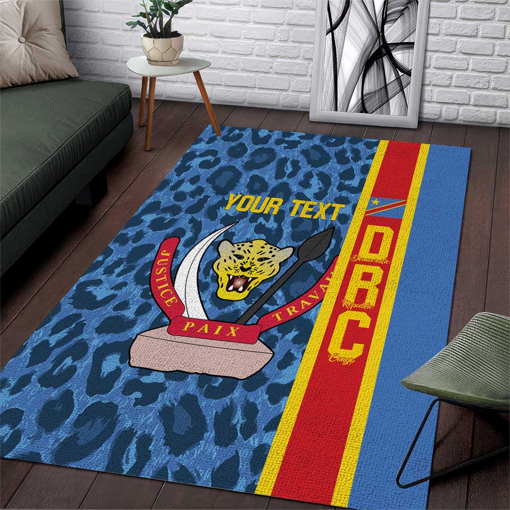 Afro Basketball Custom DR Congo Area Rug Come On Leopards Skin Pattern LT14