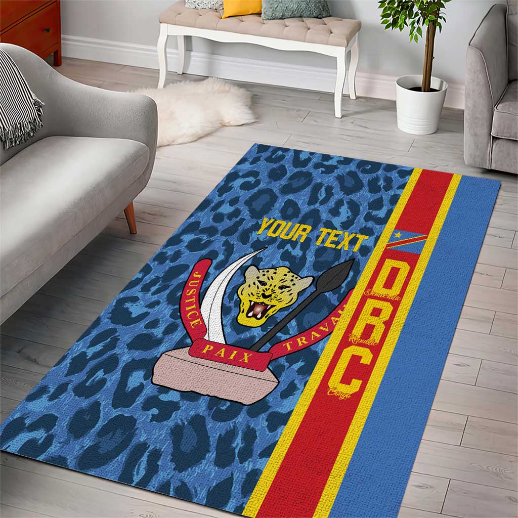 Afro Basketball Custom DR Congo Area Rug Come On Leopards Skin Pattern LT14