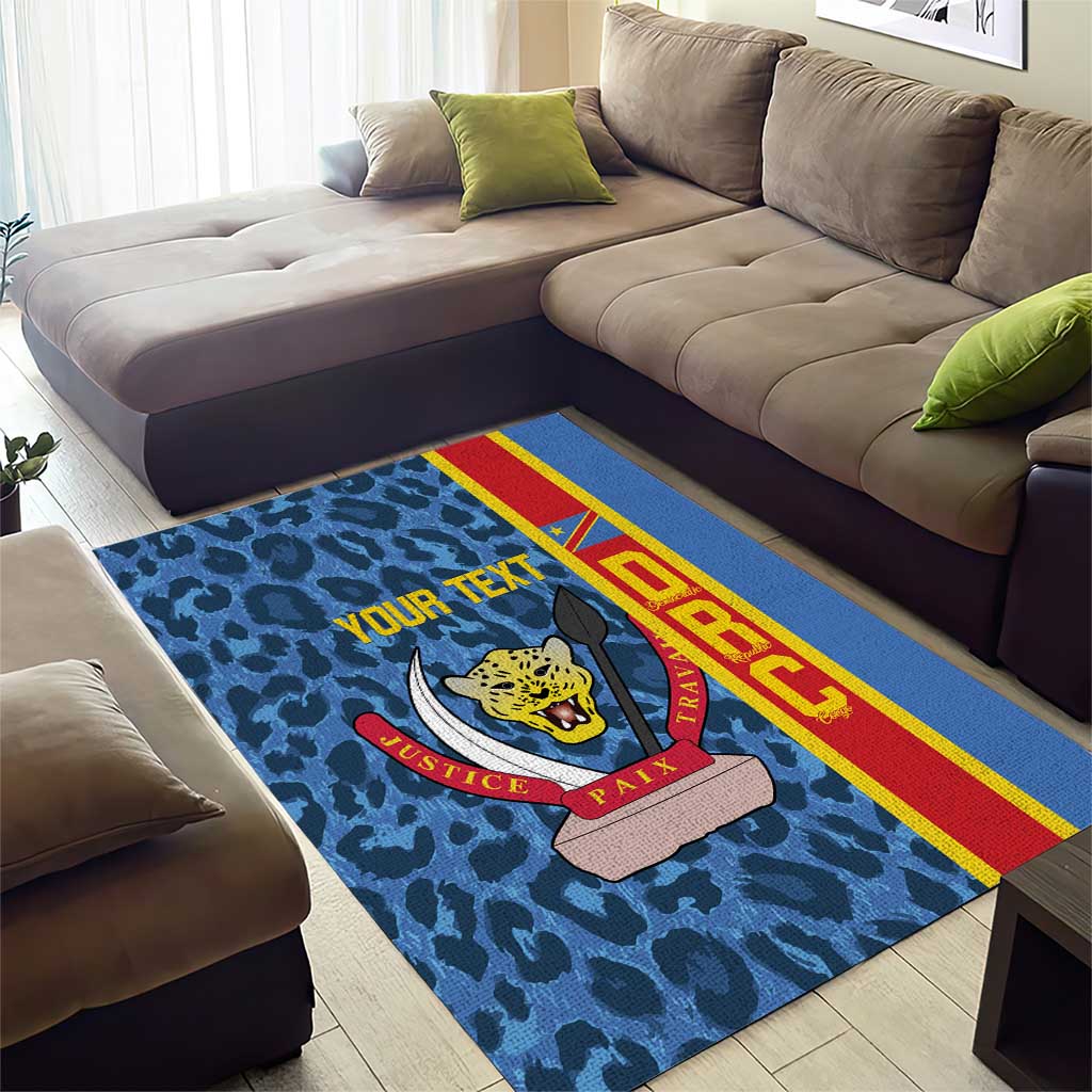 Afro Basketball Custom DR Congo Area Rug Come On Leopards Skin Pattern LT14