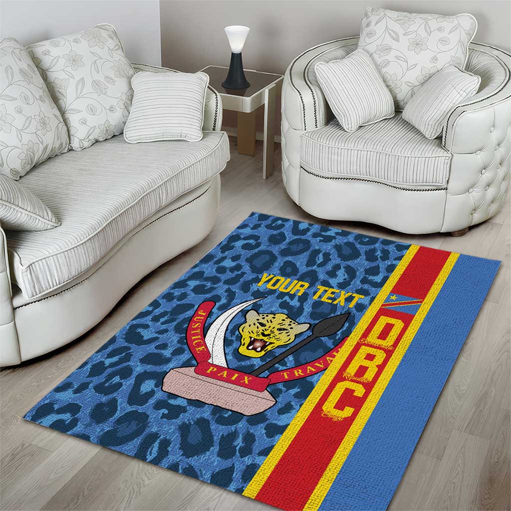 Afro Basketball Custom DR Congo Area Rug Come On Leopards Skin Pattern LT14