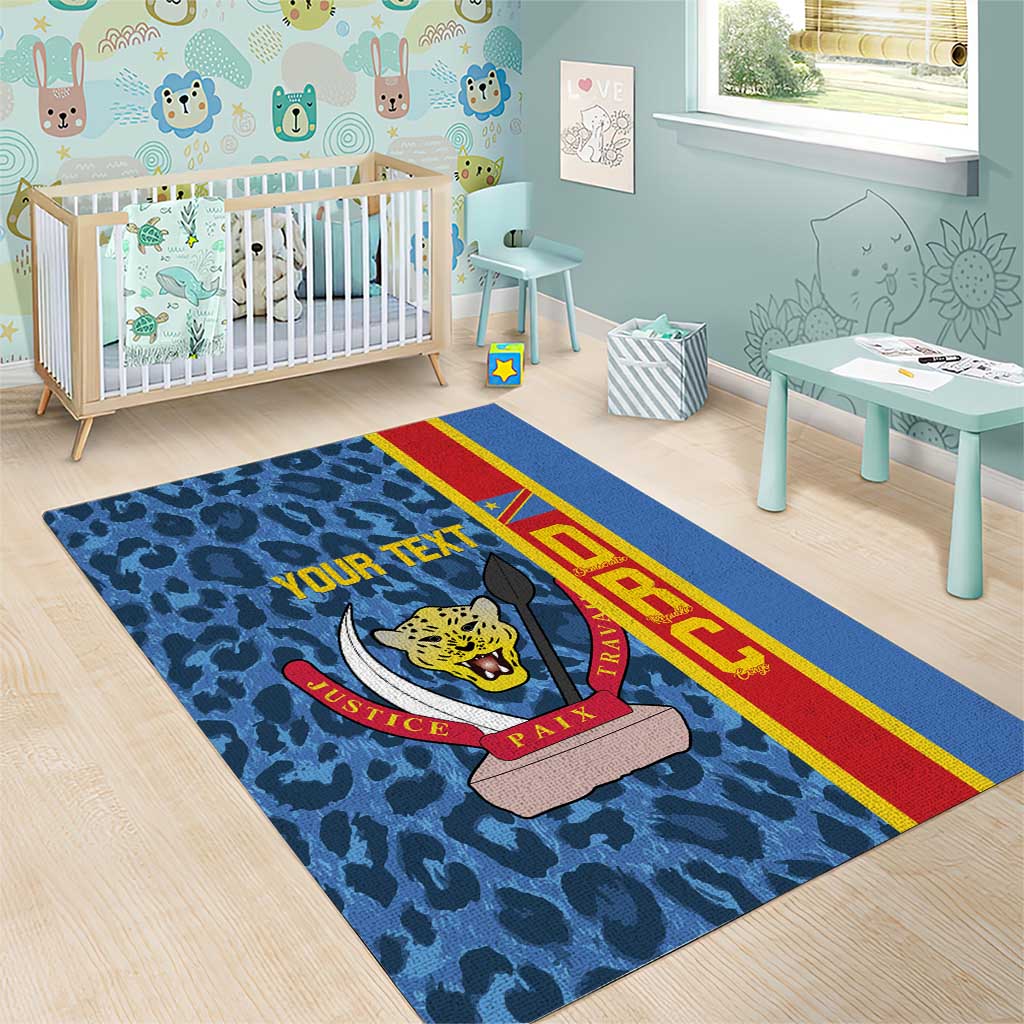 Afro Basketball Custom DR Congo Area Rug Come On Leopards Skin Pattern LT14