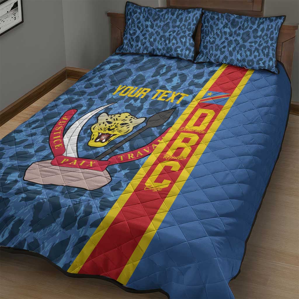Afro Basketball Custom DR Congo Quilt Bed Set Come On Leopards Skin Pattern LT14