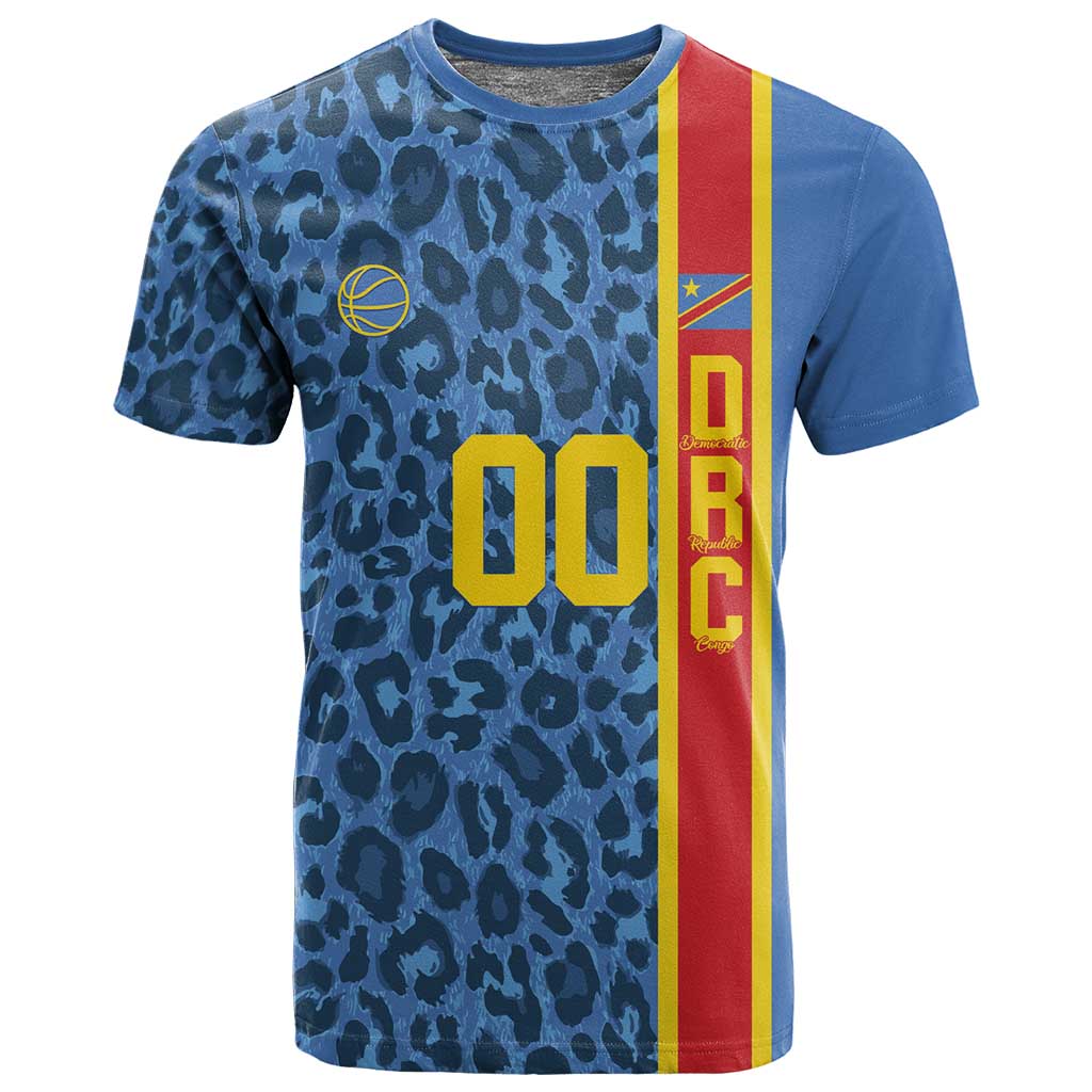 Afro Basketball Custom DR Congo T shirt Come On Leopards Skin Pattern LT14