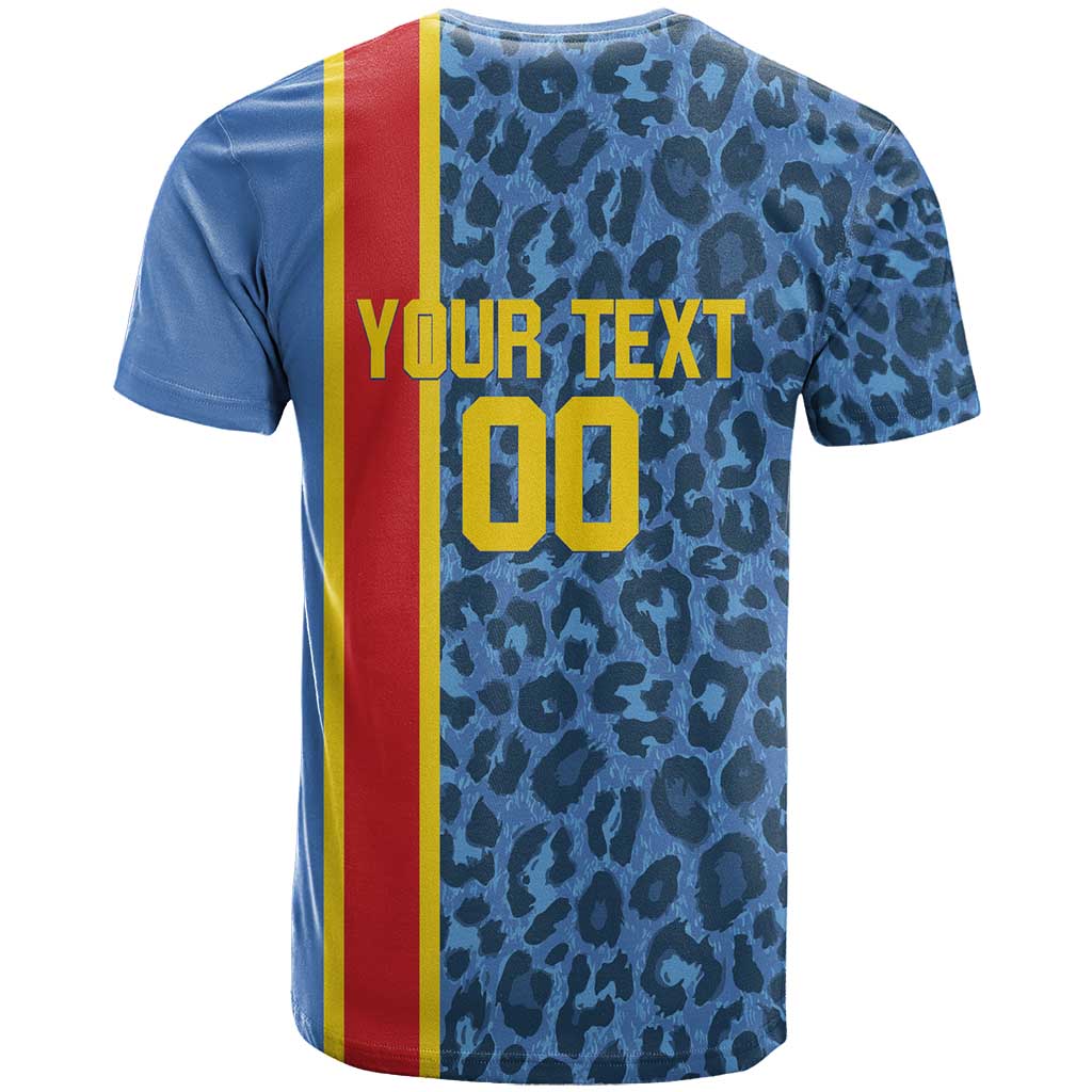 Afro Basketball Custom DR Congo T shirt Come On Leopards Skin Pattern LT14