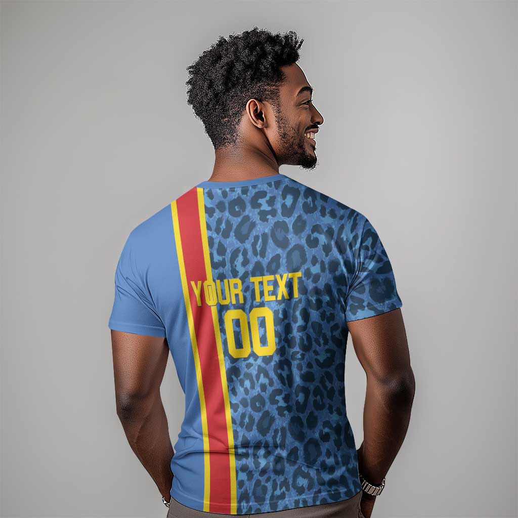 Afro Basketball Custom DR Congo T shirt Come On Leopards Skin Pattern LT14