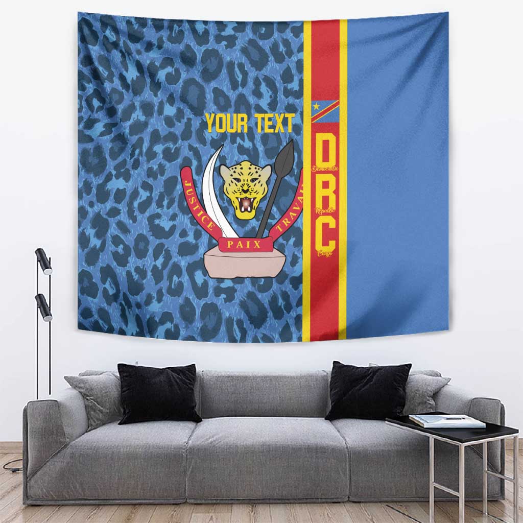 Afro Basketball Custom DR Congo Tapestry Come On Leopards Skin Pattern LT14
