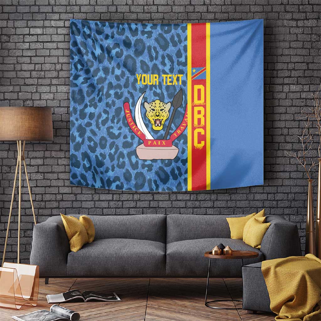 Afro Basketball Custom DR Congo Tapestry Come On Leopards Skin Pattern LT14