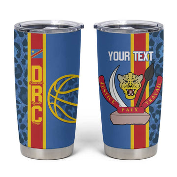 Afro Basketball Custom DR Congo Tumbler Cup Come On Leopards Skin Pattern LT14