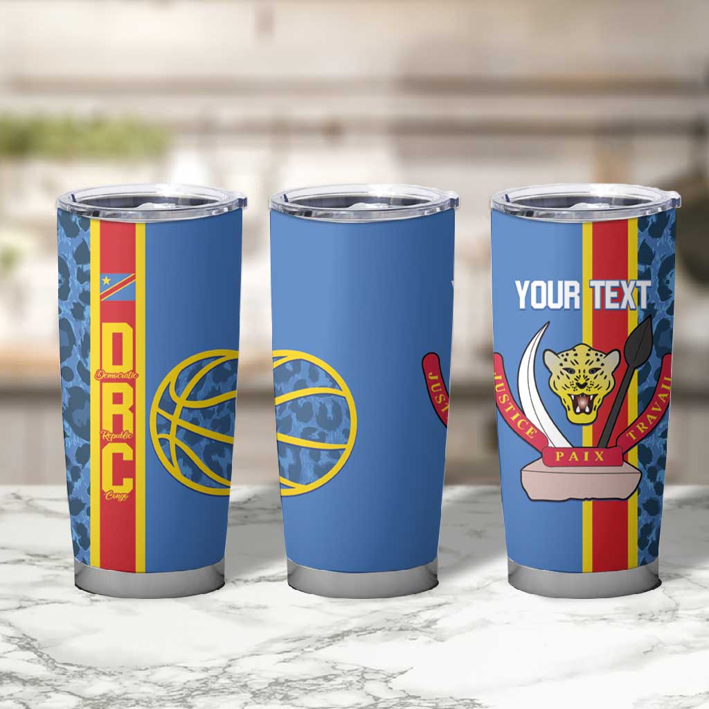 Afro Basketball Custom DR Congo Tumbler Cup Come On Leopards Skin Pattern LT14