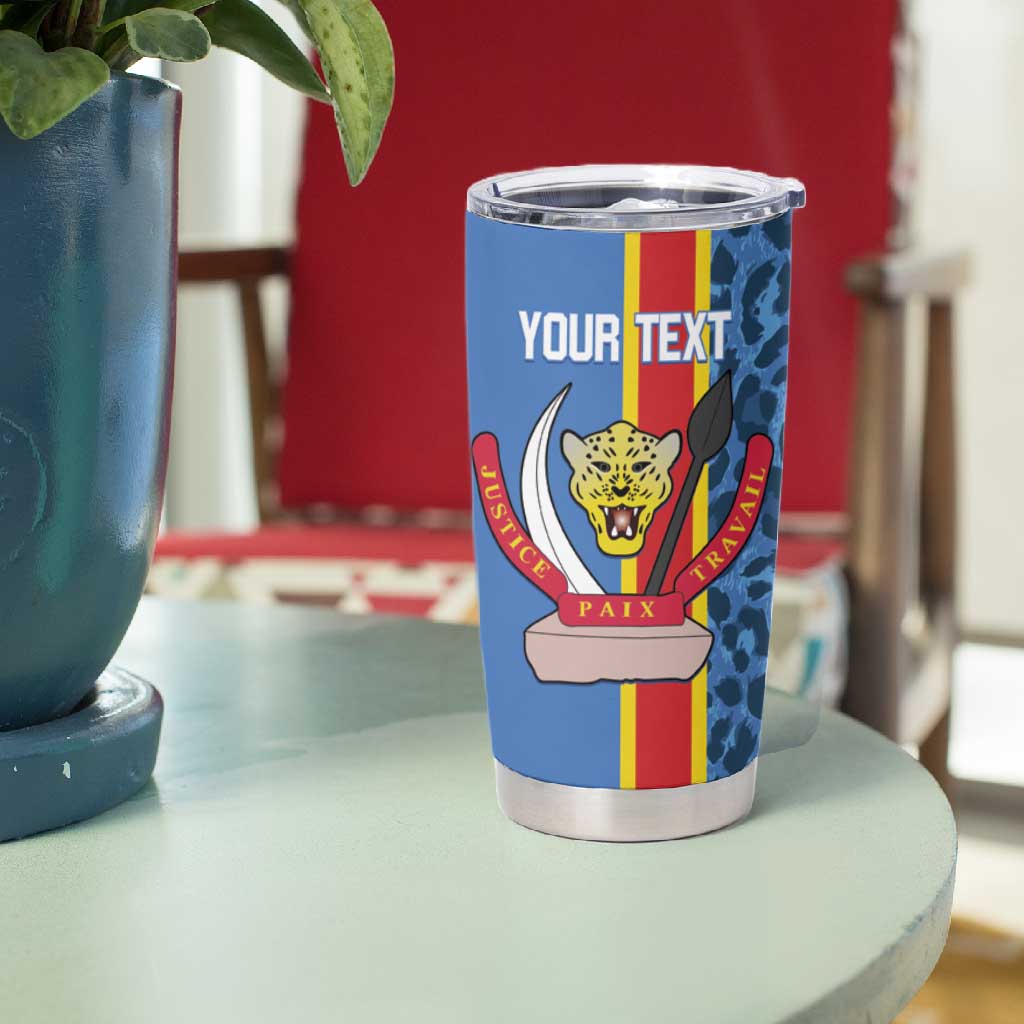 Afro Basketball Custom DR Congo Tumbler Cup Come On Leopards Skin Pattern LT14