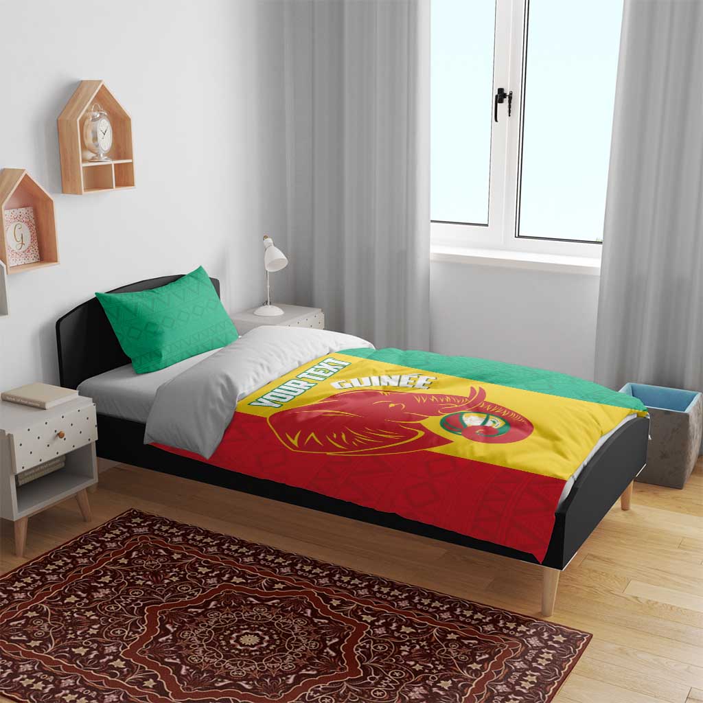 Afro Basketball Custom Guinea Bedding Set Syli Nationale African Pattern LT14