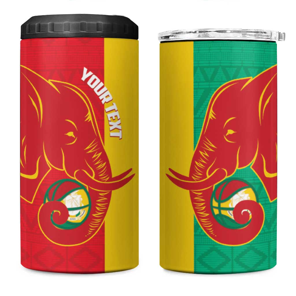 Afro Basketball Custom Guinea 4 in 1 Can Cooler Tumbler Syli Nationale African Pattern LT14