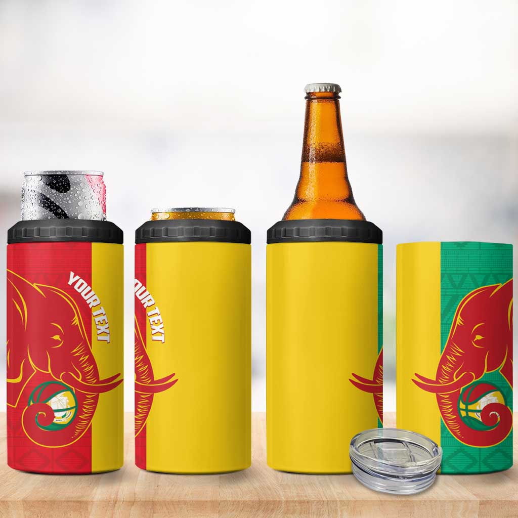 Afro Basketball Custom Guinea 4 in 1 Can Cooler Tumbler Syli Nationale African Pattern LT14