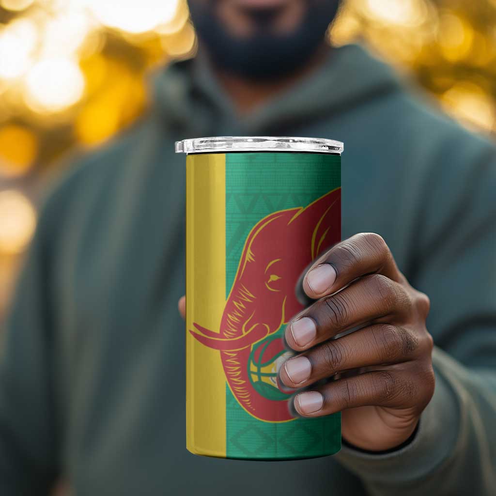 Afro Basketball Custom Guinea 4 in 1 Can Cooler Tumbler Syli Nationale African Pattern LT14