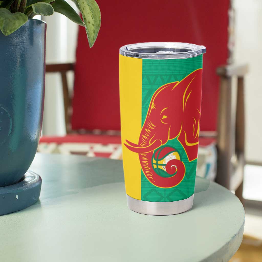 Afro Basketball Custom Guinea Tumbler Cup Syli Nationale African Pattern LT14