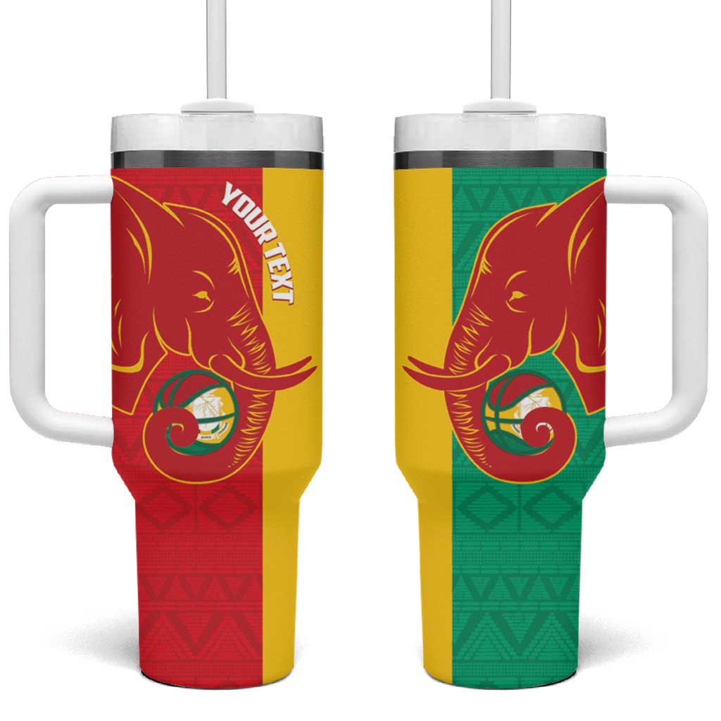 Afro Basketball Custom Guinea Tumbler With Handle Syli Nationale African Pattern LT14