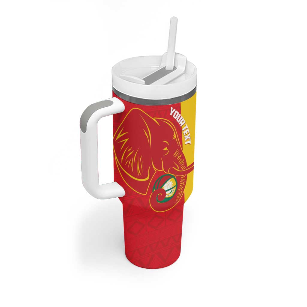 Afro Basketball Custom Guinea Tumbler With Handle Syli Nationale African Pattern LT14