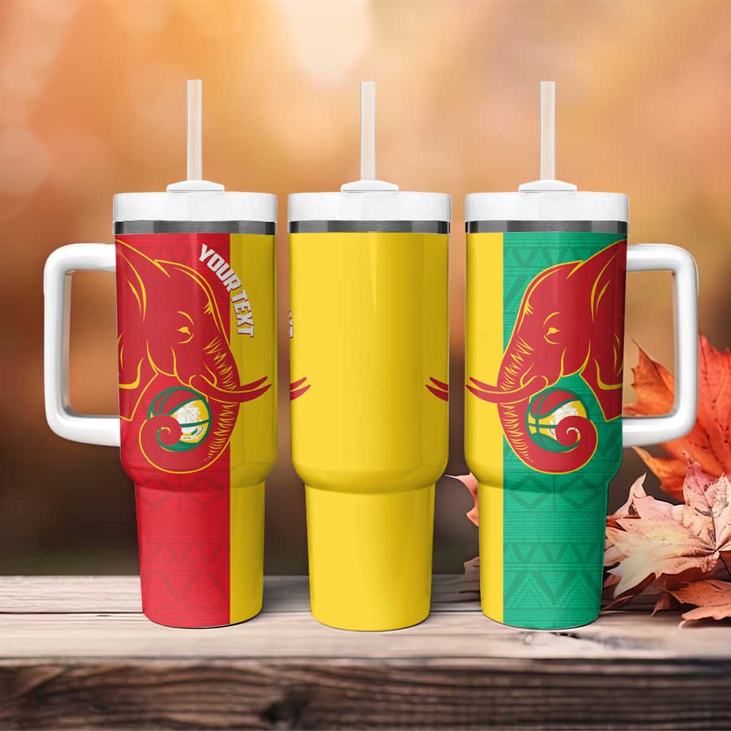 Afro Basketball Custom Guinea Tumbler With Handle Syli Nationale African Pattern LT14