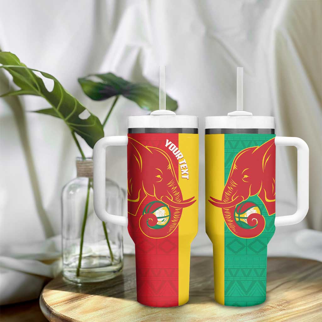 Afro Basketball Custom Guinea Tumbler With Handle Syli Nationale African Pattern LT14