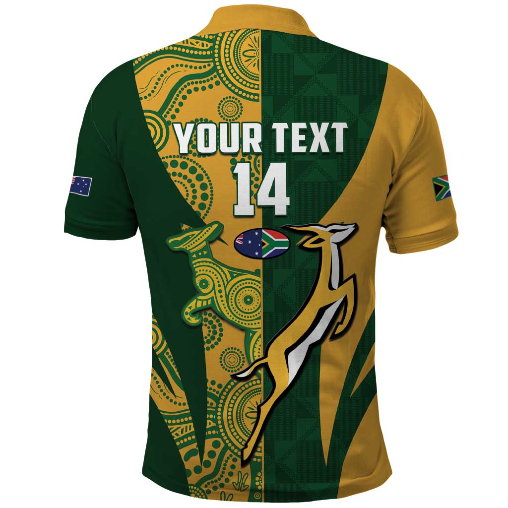South Africa Australia Rugby Custom Polo Shirt Springboks Wallabies Together LT14
