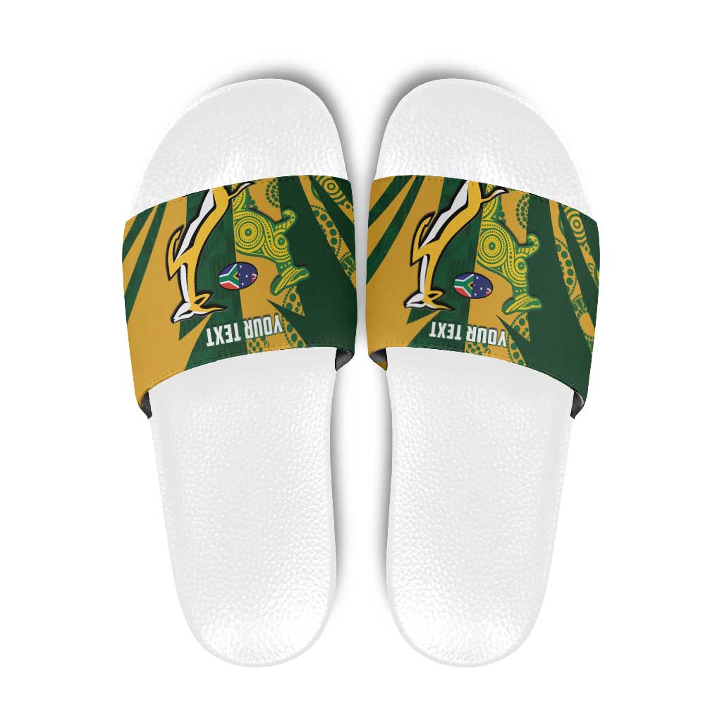 South Africa Australia Rugby Custom Slide Sandals Springboks Wallabies Together LT14