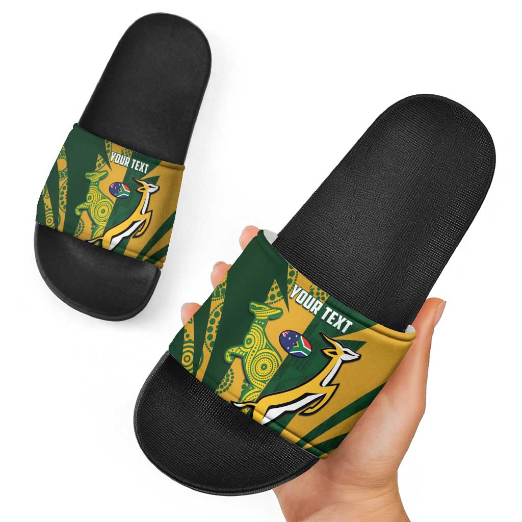South Africa Australia Rugby Custom Slide Sandals Springboks Wallabies Together LT14