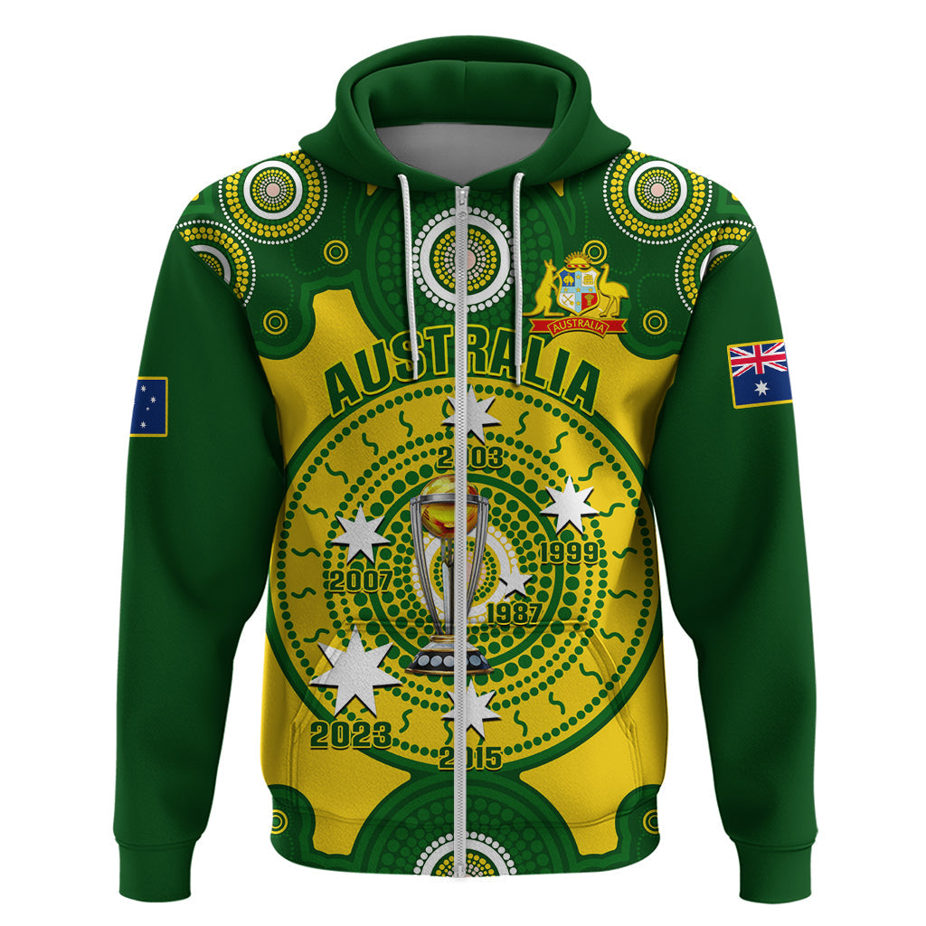 Personalised Australia Cricket Hoodie 2023 World Cup 6th Champions Trophy National Color LT14