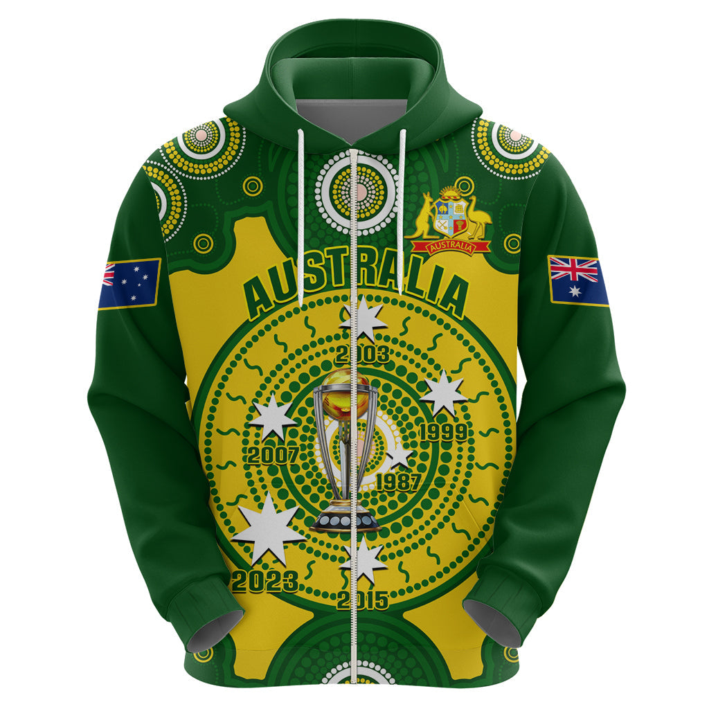 Personalised Australia Cricket Hoodie 2023 World Cup 6th Champions Trophy National Color LT14