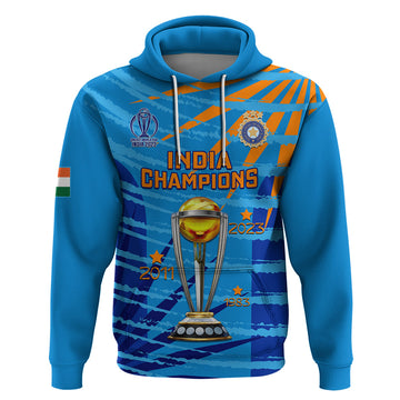 Custom India Cricket Hoodie 2023 World Cup 3rd Champions Proud LT14