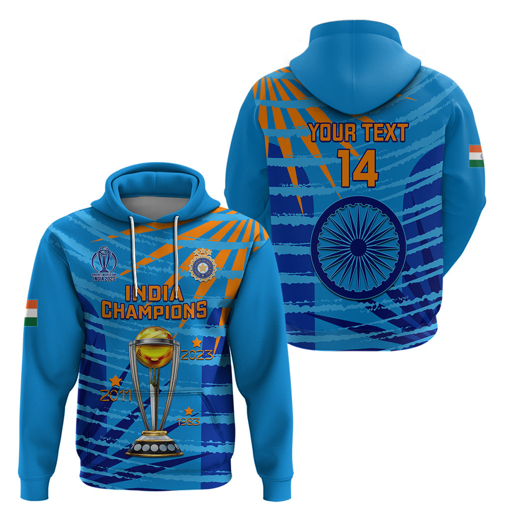 Custom India Cricket Hoodie 2023 World Cup 3rd Champions Proud LT14