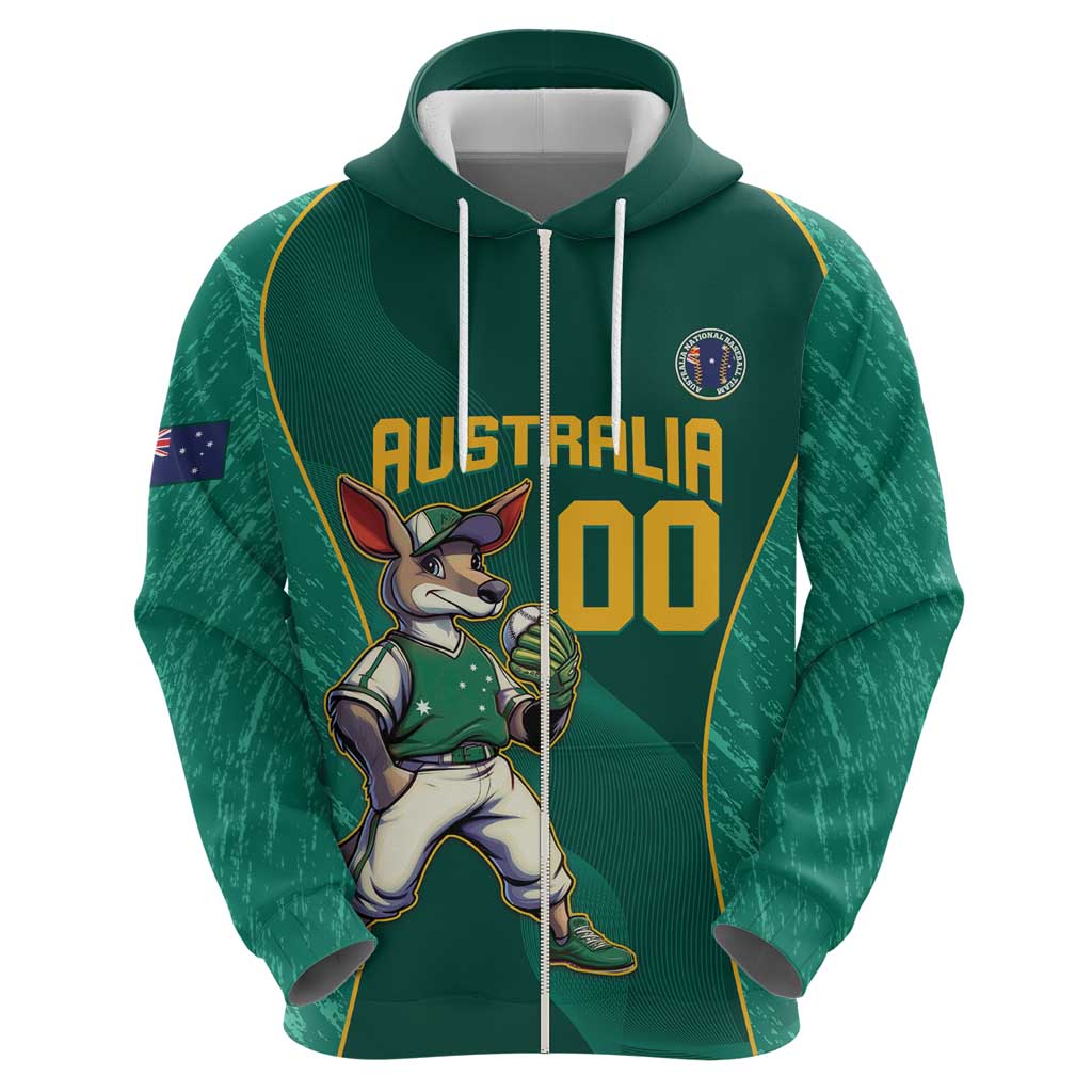 Custom Baseball Australia Hoodie Go Champions - Aussie Kangaroo Mascot LT14