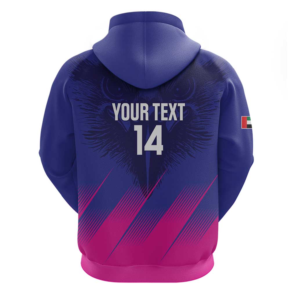 Custom UAE Cricket Hoodie Go Champions United Arab Emirates Falcon LT14